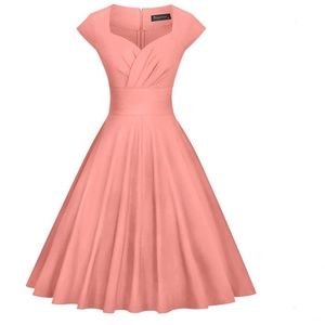 Peach Retro Swing Dress
